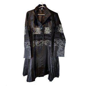 Lindi Black Button Down Collared Coat Size XL